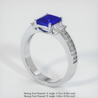 2.10 Ct. Blue Sapphire Ring, Platinum 950 2