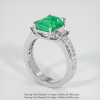 2.35 Ct. Emerald Ring, Platinum 950 2