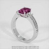 2.92 Ct. Pinkish Purple Rhodolite Garnet Ring, Platinum 950 2