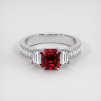 1.55 Ct. Ruby Ring, Platinum 950 1