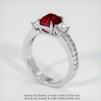 1.55 Ct. Ruby Ring, Platinum 950 2