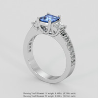 0.79 Ct. Blue Sapphire Ring, Platinum 950 2