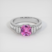 1.30 Ct. Pink Sapphire Ring, 10K White Gold 1