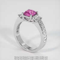1.30 Ct. Pink Sapphire Ring, 10K White Gold 2