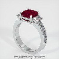 3.36 Ct. Ruby Ring, 10K White Gold 2