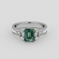 2.12 Ct. Green Sapphire Ring, 10K White Gold 1
