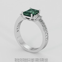 2.12 Ct. Green Sapphire Ring, 10K White Gold 2