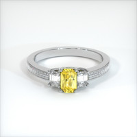 0.54 Ct. Yellow Sapphire Ring, 10K White Gold 1