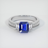 2.10 Ct. Blue Sapphire Ring, 14K White Gold 1