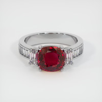 3.36 Ct. Ruby Ring, 14K White Gold 1