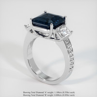 5.70 Ct. Color Change Sapphire Ring, 14K White Gold 2