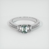 0.76 Ct. Sapphire Ring, 14K White Gold 1