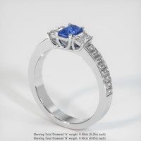 0.66 Ct. Sapphire Ring, 18K White Gold 2