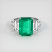 4.21 Ct. Emerald Ring, 18K White Gold 1