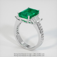 4.21 Ct. Emerald Ring, 18K White Gold 2