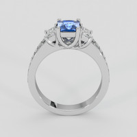 0.79 Ct. Blue Sapphire Ring, 18K White Gold 3