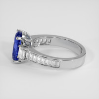 3.38 Ct. Blue Sapphire Ring, 18K White Gold 4