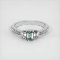 0.76 Ct. Sapphire Ring, 18K White Gold 1
