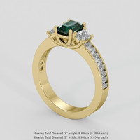 1.07 Ct. Bluish Green Sapphire Ring, 10K Yellow Gold 2