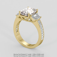 4.16 Ct. Peach Sapphire Ring, 14K Yellow Gold 2