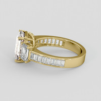 4.16 Ct. Peach Sapphire Ring, 14K Yellow Gold 4