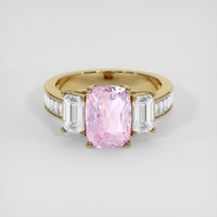 3.55 Ct. Pink Sapphire Ring, 14K Yellow Gold 1