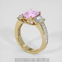 3.55 Ct. Pink Sapphire Ring, 14K Yellow Gold 2