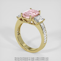 3.92 Ct. Padparadscha Sapphire Ring, 14K Yellow Gold 2