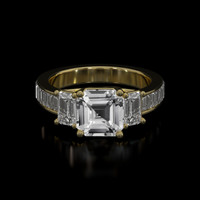 2.62 Ct. White Sapphire Ring, 14K Yellow Gold 1