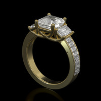 2.62 Ct. White Sapphire Ring, 14K Yellow Gold 2