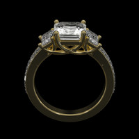 2.62 Ct. White Sapphire Ring, 14K Yellow Gold 3