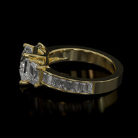 2.62 Ct. White Sapphire Ring, 14K Yellow Gold 4