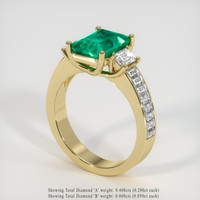 2.23 Ct. Emerald Ring, 18K Yellow Gold 2