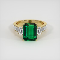 3.79 Ct. Emerald Ring, 18K Yellow Gold 1