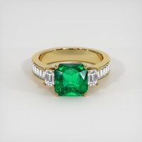 2.10 Ct. Emerald Ring, 18K Yellow Gold 1