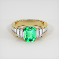 1.74 Ct. Emerald Ring, 18K Yellow Gold 1