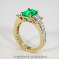 1.74 Ct. Emerald Ring, 18K Yellow Gold 2