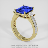 5.06 Ct. Blue Sapphire Ring, 18K Yellow Gold 2