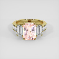 3.92 Ct. Padparadscha Sapphire Ring, 18K Yellow Gold 1