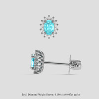 <span>0.23</span>&nbsp;<span class="tooltip-light">Ct.Tw.<span class="tooltiptext">Total Carat Weight</span></span> Blue Paraiba Tourmaline Earrings, Platinum 950 2