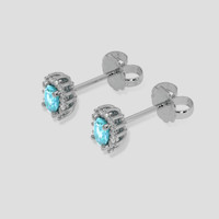 <span>0.23</span> <span class="tooltip-light">Ct.Tw.<span class="tooltiptext">Total Carat Weight</span></span> Blue Paraiba Tourmaline Earrings, Platinum 950 3