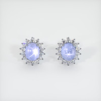 <span>10.77</span> <span class="tooltip-light">Ct.Tw.<span class="tooltiptext">Total Carat Weight</span></span> Purplish Blue Sapphire Earrings, Platinum 950 1
