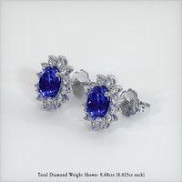 <span>2.40</span>&nbsp;<span class="tooltip-light">Ct.Tw.<span class="tooltiptext">Total Carat Weight</span></span> Sapphire Earrings, Platinum 950 2