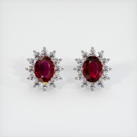 3.21 Ct.Tw. Ruby Earrings, Platinum 950 1