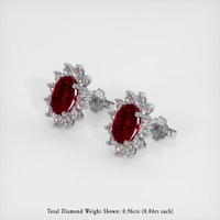 <span>1.68</span>&nbsp;<span class="tooltip-light">Ct.Tw.<span class="tooltiptext">Total Carat Weight</span></span> Ruby Earrings, Platinum 950 2