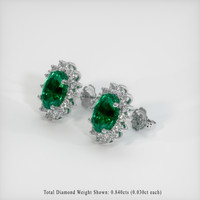 <span>1.27</span>&nbsp;<span class="tooltip-light">Ct.Tw.<span class="tooltiptext">Total Carat Weight</span></span> Emerald Earrings, Platinum 950 2