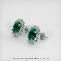 <span>2.30</span>&nbsp;<span class="tooltip-light">Ct.Tw.<span class="tooltiptext">Total Carat Weight</span></span> Emerald Earrings, Platinum 950 2