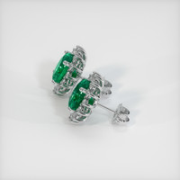 <span>1.27</span>&nbsp;<span class="tooltip-light">Ct.Tw.<span class="tooltiptext">Total Carat Weight</span></span> Emerald Earrings, Platinum 950 3