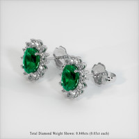 <span>2.64</span>&nbsp;<span class="tooltip-light">Ct.Tw.<span class="tooltiptext">Total Carat Weight</span></span> Emerald Earrings, Platinum 950 2