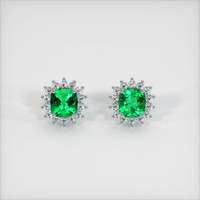 Emerald Earrings 5.37 Ct.Tw.Total Carat Weight, Platinum 950 Preview